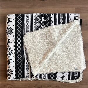PINK Victoria's Secret Black and White Blanket
